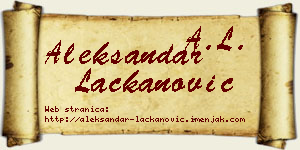 Aleksandar Lackanović vizit kartica